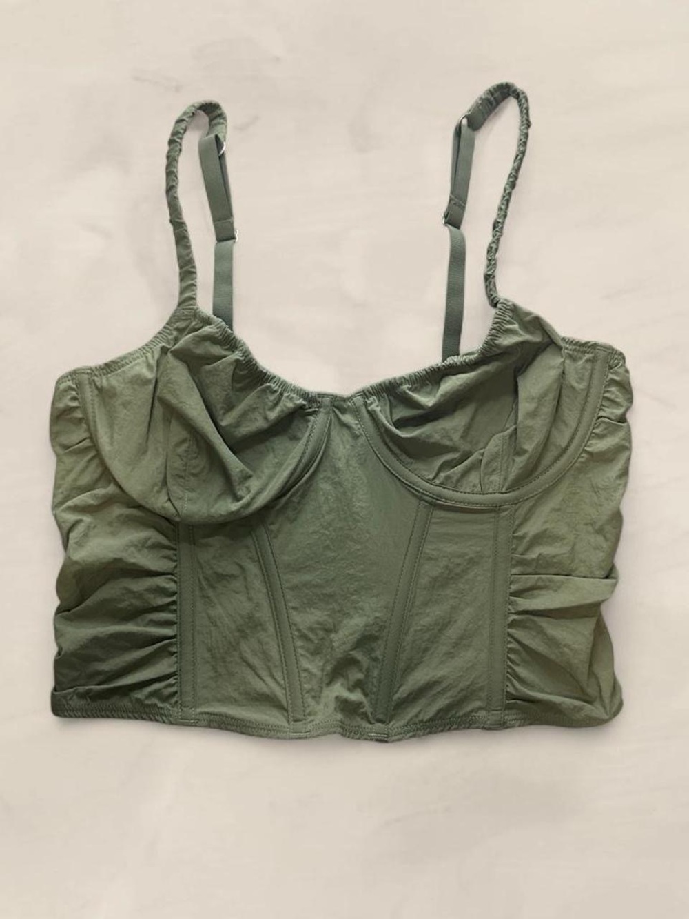 gilly hicks olive green corset top